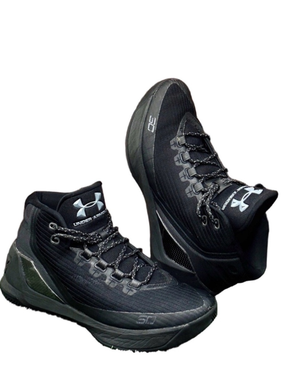 Under Armour Curry 3 Trifecta Black Basketball Shoes Grade School Size 5Y 5